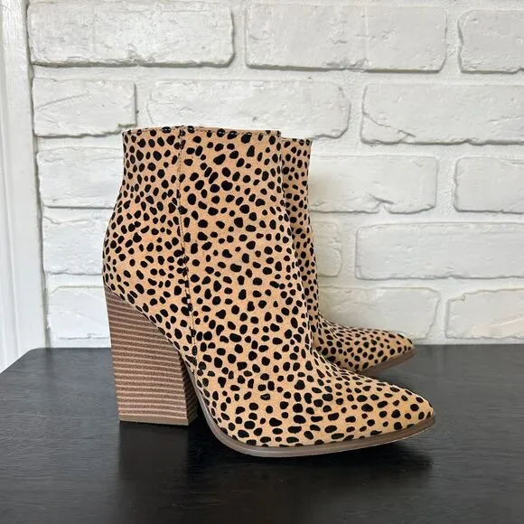 Just Fab Ivan'a Animal Print Heeled Pointed Toe Bootie Women's‎ 6.5 - Picture 4 of 8